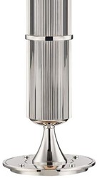 Casa Padrino luxury table lamp silver / white Ø 38 x H. 71 cm - Table Light with Round Linen Lampshade