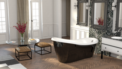 Casa Padrino Baignoire Art Nouveau de Luxe Noir / Blanc 170 x 80 x H. 70,5 cm - Baignoire Antique Rétro Détaché - Meubles de Salle de Bain