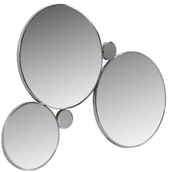Casa Padrino specchio da parete di design argento 167 x H. 121 cm - Specchio in Acciaio Inossidabile - Specchio da Salotto di Lusso