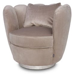 Casa Padrino poltrona in velluto di design champagne 85 x 77 x H. 75 cm - Mobili per Salotto di Design - Collezione di Lusso