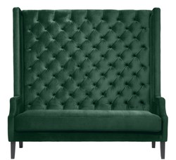 Casa Padrino sofá de lujo con respaldo alto verde oscuro / negro 160 x 68 x H. 160 cm - Sofá de Terciopelo Chesterfield - Muebles Chesterfield