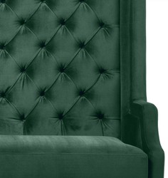 Casa Padrino sofá de lujo con respaldo alto verde oscuro / negro 160 x 68 x H. 160 cm - Sofá de Terciopelo Chesterfield - Muebles Chesterfield