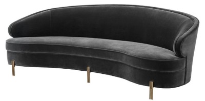 luxus sofa, gebogenes sofa, samt sofa, designer sofa, dunkelgraues sofa, sofa dunkelgrau, designer sofa, wohnzimmer sofa dunkelgrau, luxus wohnzimmer möbel