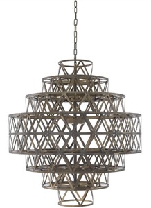 Casa Padrino Luxus LED Kronleuchter Antik Messing Ø 82 x H. 88,5 cm - Runder Edelstahl Kronleuchter - Luxus Qualität