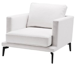 Casa Padrino Fauteuil de Luxe Blanc / Noir 91 x 99 x H. 82 cm - Fauteuil de Salon - Meubles de Salon de Luxe