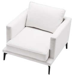 Casa Padrino Fauteuil de Luxe Blanc / Noir 91 x 99 x H. 82 cm - Fauteuil de Salon - Meubles de Salon de Luxe