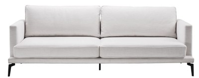 Casa Padrino Luxus Sofa Weiß / Schwarz 230 x 99 x H. 82 cm - Wohnzimmer Sofa - Luxus Wohnzimmer Möbel
