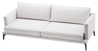 Casa Padrino Luxus Sofa Weiß / Schwarz 230 x 99 x H. 82 cm - Wohnzimmer Sofa - Luxus Wohnzimmer Möbel