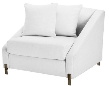 Casa Padrino sillón de lujo blanco / latón 88 x 94 x H. 73 cm - Sillón de Salón con 2 Cojines - Muebles de Lujo