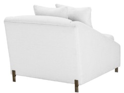 Casa Padrino luxury armchair white / brass 88 x 94 x H. 73 cm - Living Room Armchair with 2 Cushions - Luxury Furniture