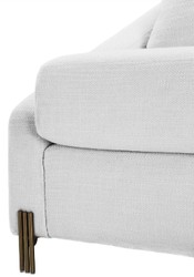 Casa Padrino luxury armchair white / brass 88 x 94 x H. 73 cm - Living Room Armchair with 2 Cushions - Luxury Furniture