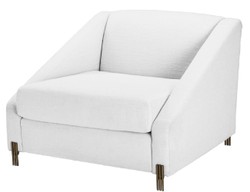 Casa Padrino luxury armchair white / brass 88 x 94 x H. 73 cm - Living Room Armchair with 2 Cushions - Luxury Furniture