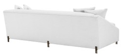 Casa Padrino Divano di Lusso Bianco / Ottone 223 x 94 x H. 73 cm - Divano del Soggiorno con 4 Cuscini - Mobili di Lusso