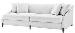 Casa Padrino Divano di Lusso Bianco / Ottone 223 x 94 x H. 73 cm - Divano del Soggiorno con 4 Cuscini - Mobili di Lusso