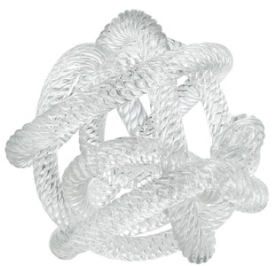 Casa Padrino décoration de bureau de luxe en verre corde de jetée nautique 15 x 15 x H. 15 cm - Accessoires de Décoration de Bureau