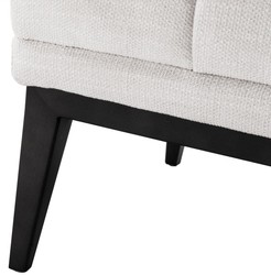 Casa Padrino ottomano di lusso bianco / nero 65 x 53 x H. 44 cm - Sgabello Rettangolare con Gambe in Acciaio Inossidabile - Mobili da Soggiorno