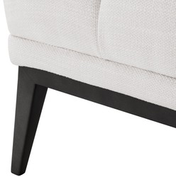 Casa Padrino banc de luxe blanc / noir 124 x 53 x H. 44 cm - Banc Rembourré avec Pieds en Acier Inoxydable - Meubles de Salon