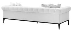 Casa Padrino Divano di Lusso Bianco / Nero 240 x 98 x H. 69 cm - Divano del Soggiorno con 4 Cuscini - Mobili per Soggiorno - Mobili di Lusso