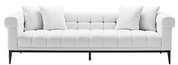 Casa Padrino Divano di Lusso Bianco / Nero 240 x 98 x H. 69 cm - Divano del Soggiorno con 4 Cuscini - Mobili per Soggiorno - Mobili di Lusso