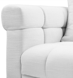 Casa Padrino Divano di Lusso Bianco / Nero 240 x 98 x H. 69 cm - Divano del Soggiorno con 4 Cuscini - Mobili per Soggiorno - Mobili di Lusso