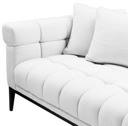 Casa Padrino Divano di Lusso Bianco / Nero 240 x 98 x H. 69 cm - Divano del Soggiorno con 4 Cuscini - Mobili per Soggiorno - Mobili di Lusso