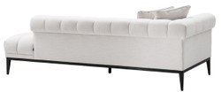 Casa Padrino sofá lounge de lujo blanco / negro 223 x 98 x H. 69 cm - Sofá de Salón Lado Izquierdo con 2 Almohadas - Calidad de Lujo