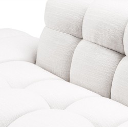 Casa Padrino sofá lounge de lujo blanco / negro 223 x 98 x H. 69 cm - Sofá de Salón Lado Derecho con 2 Almohadas - Calidad de Lujo