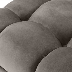 Casa Padrino Ottomano di Lusso Grigio / Ottone 59 x 59 x H. 43 cm - Sgabello in Velluto con Gambe in Acciaio Inossidabile - Mobili da Soggiorno