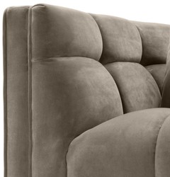 Casa Padrino poltrona di lusso in velluto con 2 cuscini greige / nero 104 x 95 x H. 68 cm - Mobili da Soggiorno di Lusso