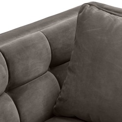 Casa Padrino poltrona di lusso in velluto con 2 cuscini grigio / ottone 104 x 95 x H. 68 cm - Mobili da Soggiorno di Lusso