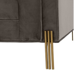 Casa Padrino poltrona di lusso in velluto con 2 cuscini grigio / ottone 104 x 95 x H. 68 cm - Mobili da Soggiorno di Lusso
