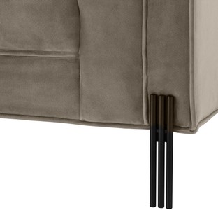 Casa Padrino Luxus Samt Sofa mit 4 Kissen Greige / Schwarz 231 x 95 x H. 68 cm - Wohnzimmer Sofa - Luxus Qualität
