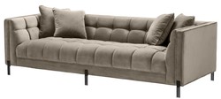 Casa Padrino canapé de luxe en velours avec 4 oreillers greige / noir 231 x 95 x H. 68 cm - Canapé de Salon - Qualité de Luxe