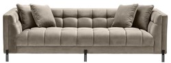 Casa Padrino canapé de luxe en velours avec 4 oreillers greige / noir 231 x 95 x H. 68 cm - Canapé de Salon - Qualité de Luxe