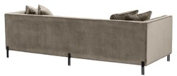 Casa Padrino canapé de luxe en velours avec 4 oreillers greige / noir 231 x 95 x H. 68 cm - Canapé de Salon - Qualité de Luxe