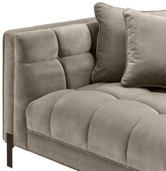 Casa Padrino canapé de luxe en velours avec 4 oreillers greige / noir 231 x 95 x H. 68 cm - Canapé de Salon - Qualité de Luxe