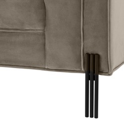 Casa Padrino canapé de luxe en velours avec 4 oreillers greige / noir 231 x 95 x H. 68 cm - Canapé de Salon - Qualité de Luxe