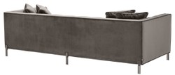 Casa Padrino divano di lusso in velluto con 4 cuscini grigio / ottone 231 x 95 x H. 68 cm - Divano del Soggiorno - Qualità di Lusso