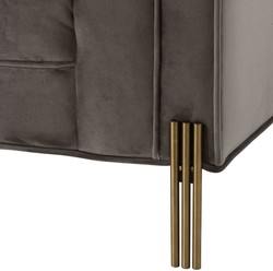 Casa Padrino divano di lusso in velluto con 4 cuscini grigio / ottone 231 x 95 x H. 68 cm - Divano del Soggiorno - Qualità di Lusso