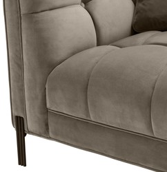 Casa Padrino Luxury Lounge Sofa Greige / Black 223 x 95 x H. 68 cm - Left Side Living Room Sofa with Fine Velvet and 2 Pillows