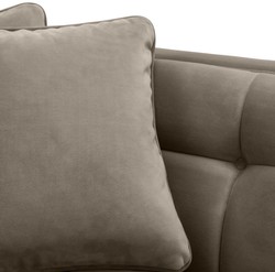Casa Padrino Luxury Lounge Sofa Greige / Black 223 x 95 x H. 68 cm - Left Side Living Room Sofa with Fine Velvet and 2 Pillows