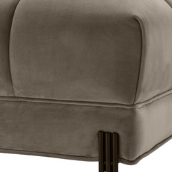 Casa Padrino Luxury Lounge Sofa Greige / Black 223 x 95 x H. 68 cm - Left Side Living Room Sofa with Fine Velvet and 2 Pillows