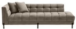 Casa Padrino Luxury Lounge Sofa Greige / Black 223 x 95 x H. 68 cm - Left Side Living Room Sofa with Fine Velvet and 2 Pillows