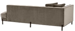 Casa Padrino Luxury Lounge Sofa Greige / Black 223 x 95 x H. 68 cm - Left Side Living Room Sofa with Fine Velvet and 2 Pillows