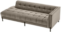 Casa Padrino canapé lounge de luxe greige / noir 223 x 95 x H. 68 cm - Canapé de Salon Côté Droit avec Velours Fin et 2 Oreillers