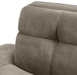 Casa Padrino canapé lounge de luxe greige / noir 223 x 95 x H. 68 cm - Canapé de Salon Côté Droit avec Velours Fin et 2 Oreillers