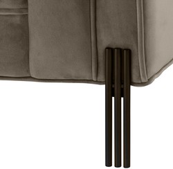 Casa Padrino canapé lounge de luxe greige / noir 223 x 95 x H. 68 cm - Canapé de Salon Côté Droit avec Velours Fin et 2 Oreillers