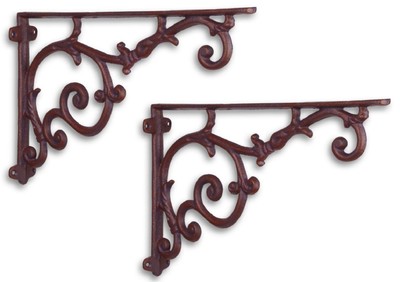 judendstil wandhalter set, barock wandhalter, antik stil wandhalter, gusseisen wandhalter, wandhalter antik rotbraun, metall wandhalter, barock wanddeko, judendstil wanddeko, antik stil wanddeko