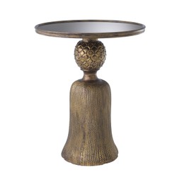 Casa Padrino Luxus Esstisch Antik Gold Ø 60 x H. 74,5 cm - Luxus Wohnzimmermöbel
