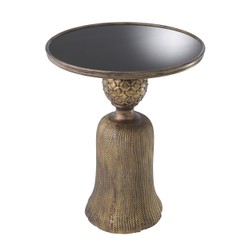 Casa Padrino Luxus Esstisch Antik Gold Ø 60 x H. 74,5 cm - Luxus Wohnzimmermöbel